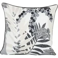 Attalea Palm Leaf Print Cushion - Monochrome