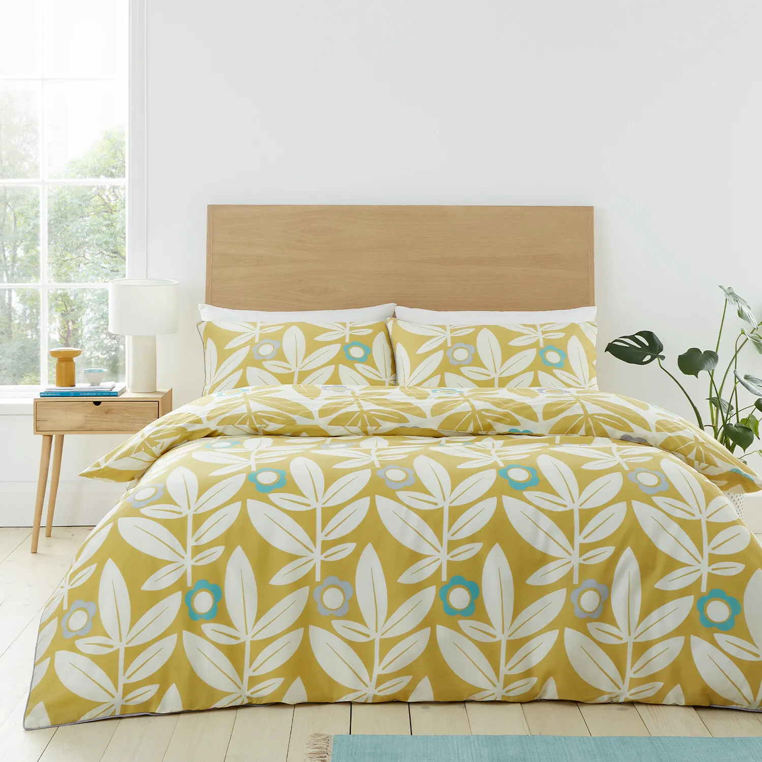 Aurelia Floral King Size Duvet Cover Set - Ochre