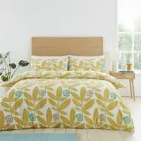 Aurelia Floral Single Duvet Cover Set - Ochre