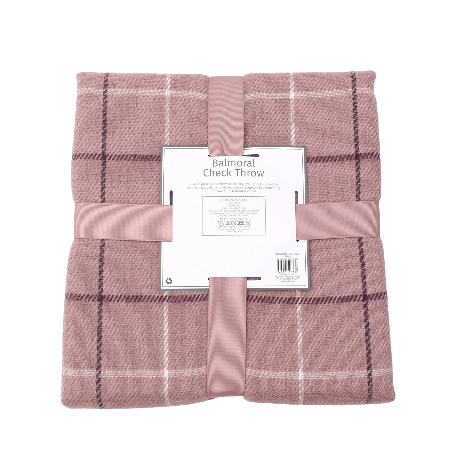 Balmoral Check Throw - Mauve