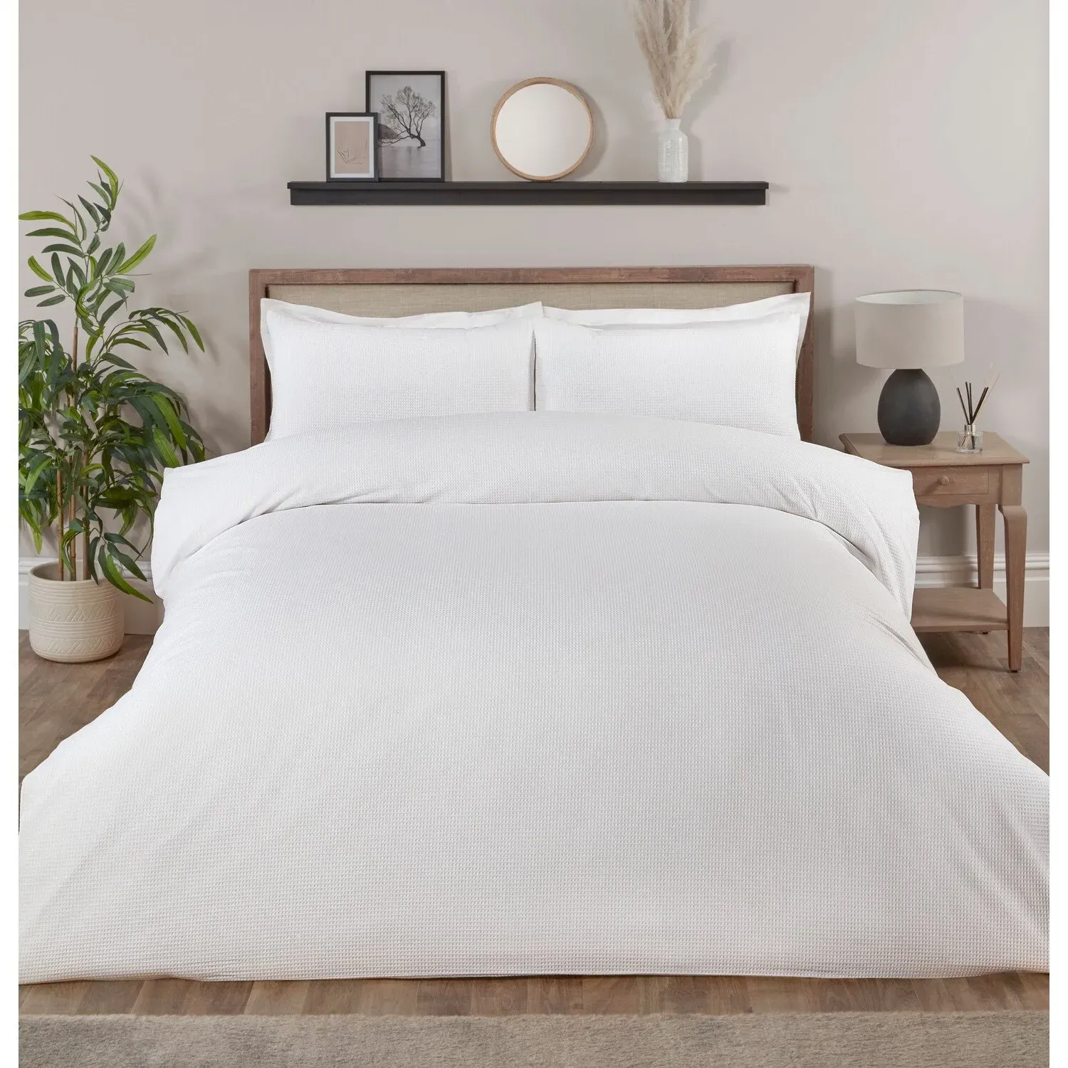 Belgravia Double Waffle Duvet Set - White