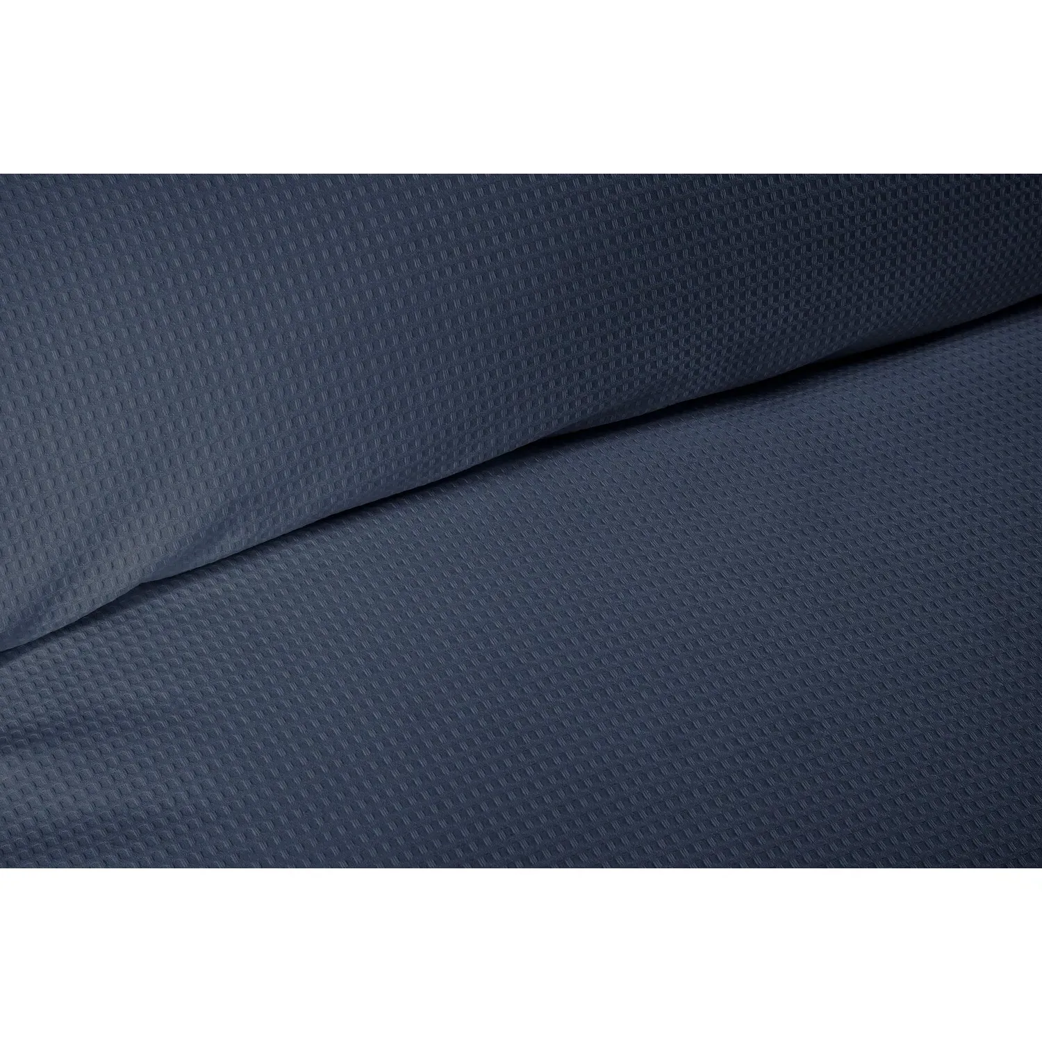 Belgravia King Size Waffle Duvet Set - Navy