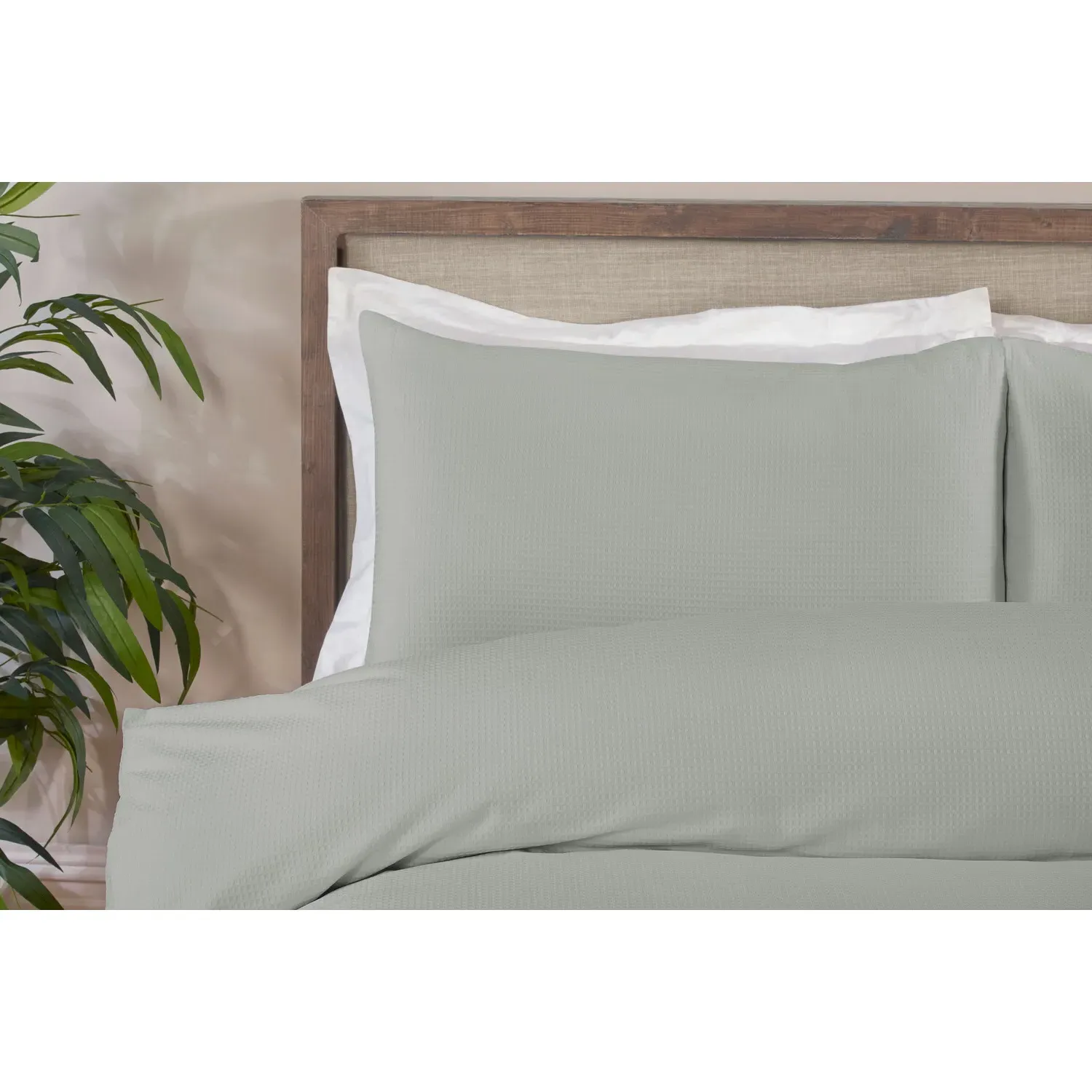 Belgravia King Size Waffle Duvet Set - Silver