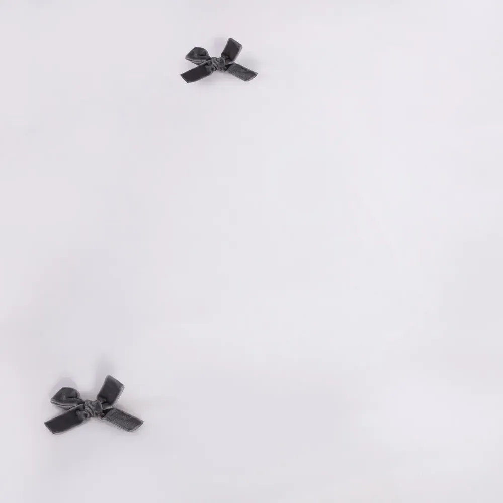 Belle Bow Double Bedding Set - White