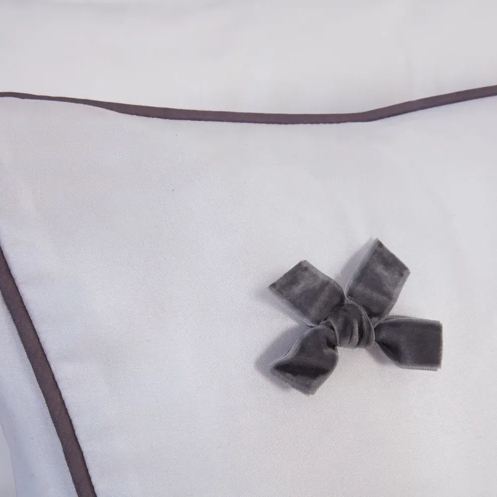 Belle Bow Single Bedding Set - White