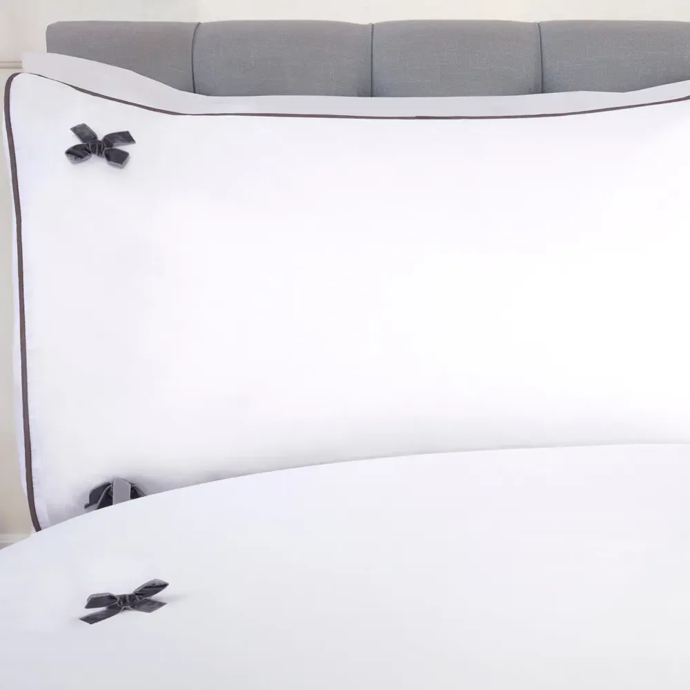 Belle Bow Single Bedding Set - White