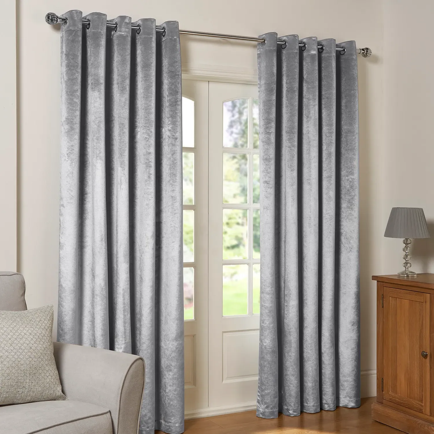 Belvedere Blackout Curtains with Eyelets - Silver image