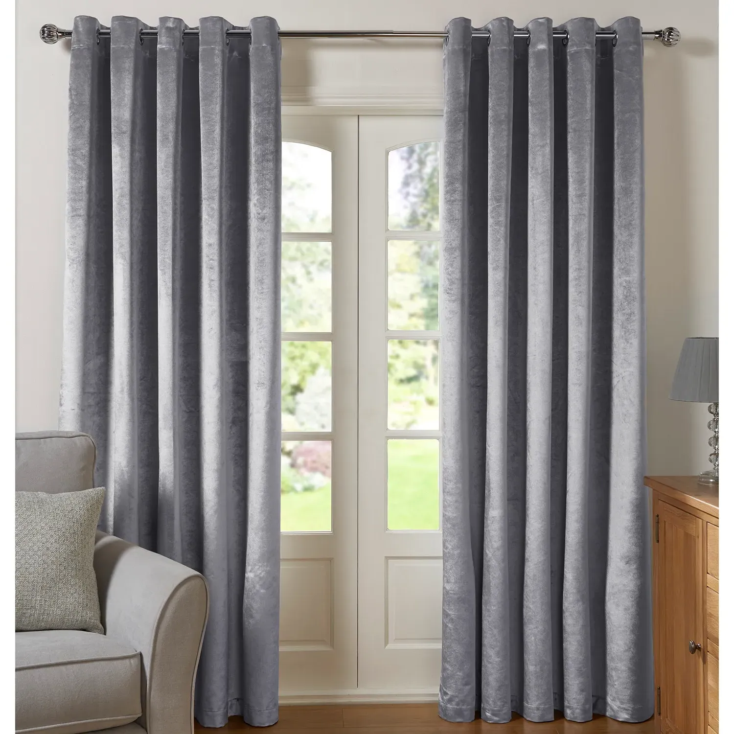 Belvedere Blackout Curtains with Eyelets - Silver