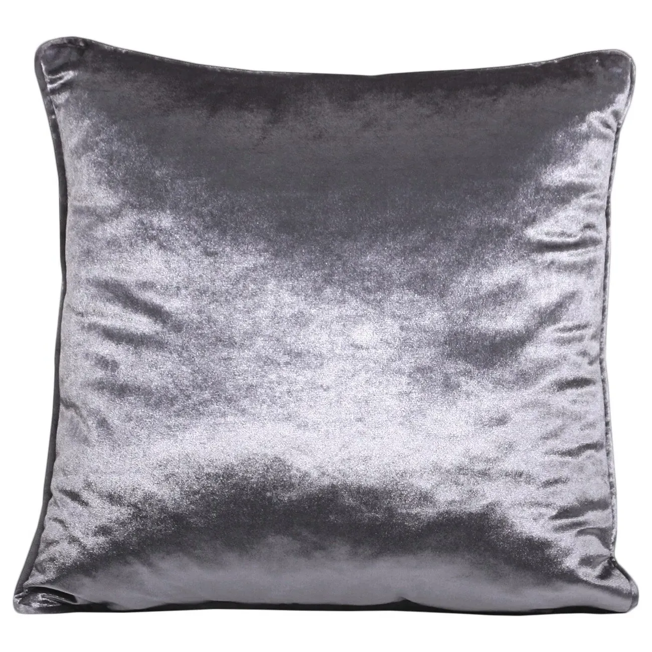 Belvedere Piped Cushion - Charcoal, Velvet
