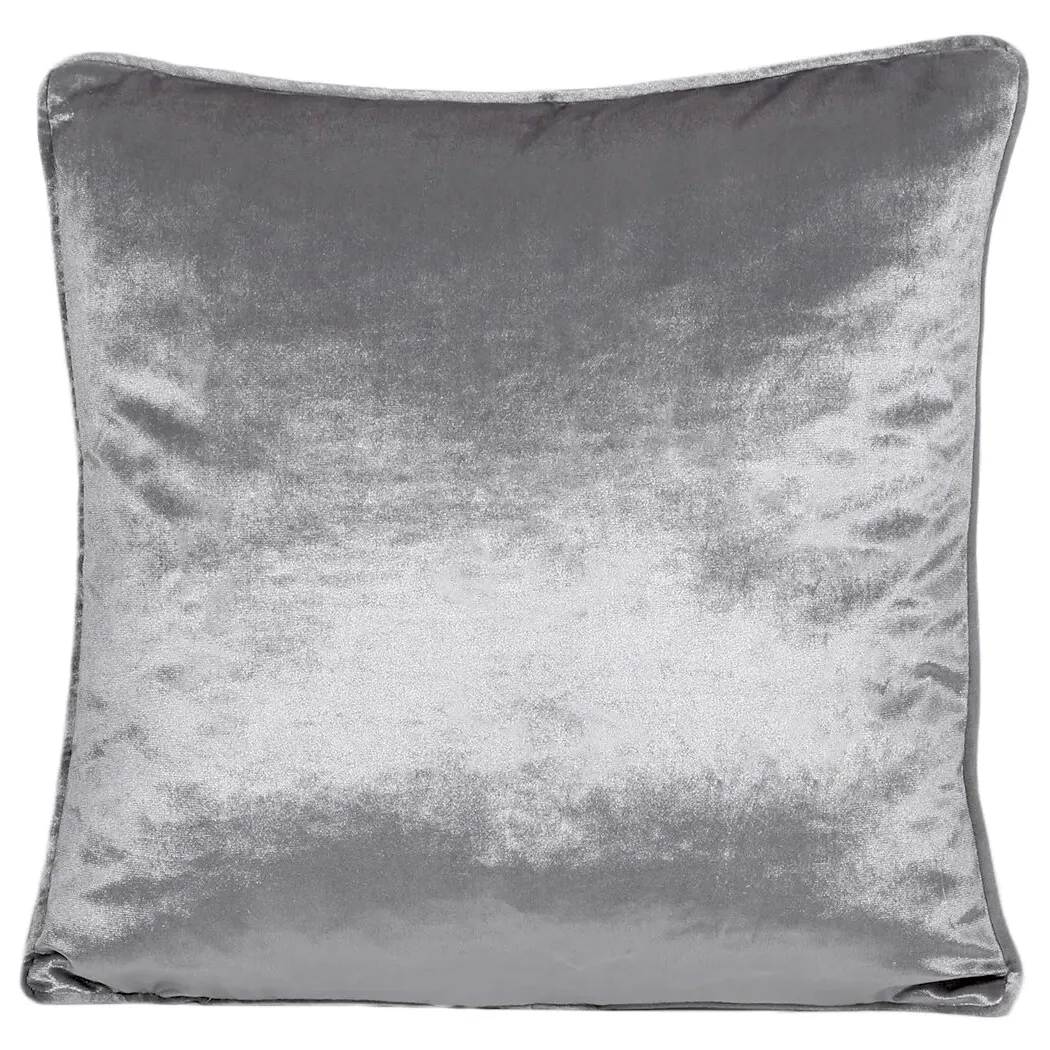 Belvedere Piped Cushion - Silver, Velvet image
