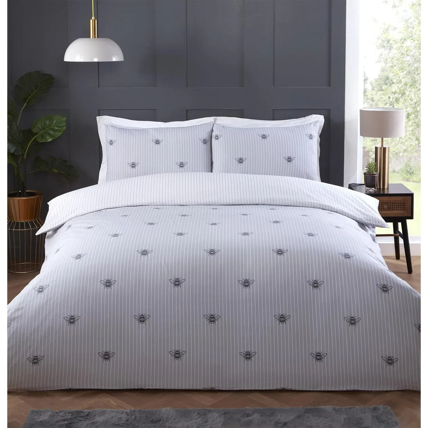 Betsy Bee Stripe Double Duvet Cover Set - Multi image