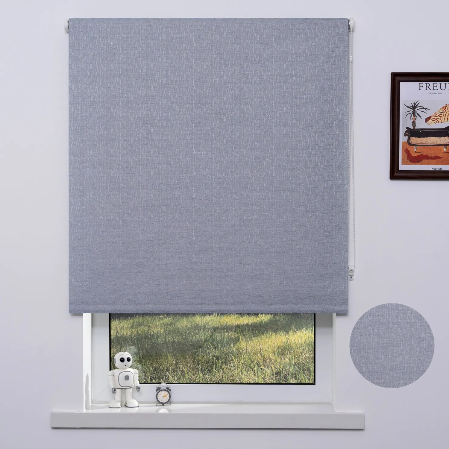 Blackout Textured Blind - Blue Weave