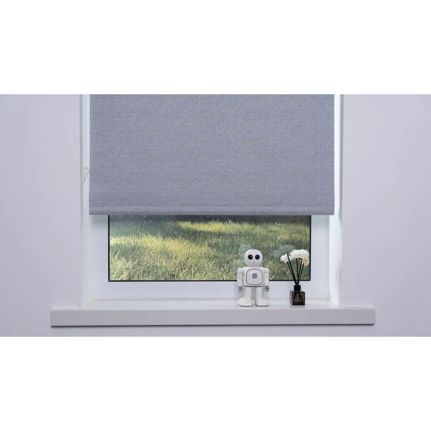 Blackout Textured Blind - Blue Weave