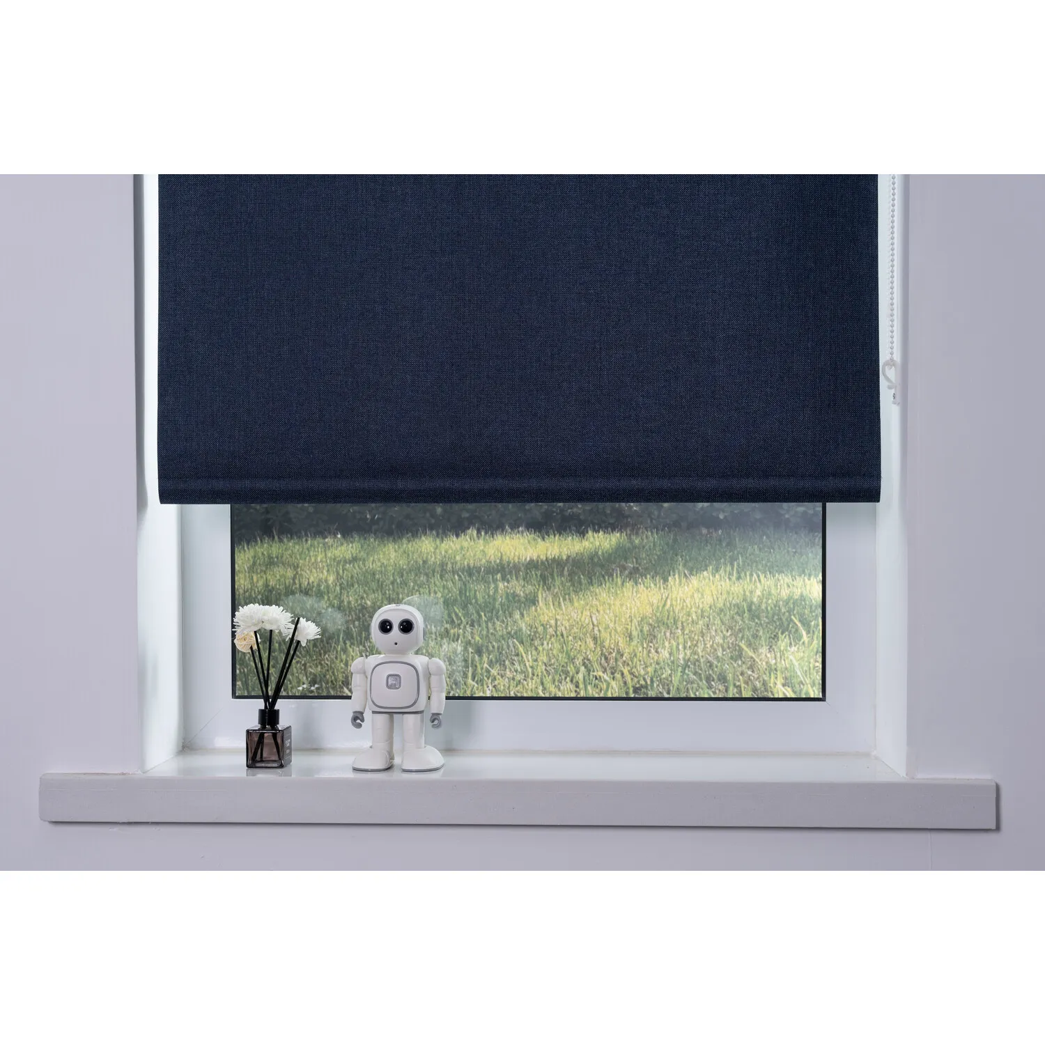 Blackout Textured Blind - Dark Blue
