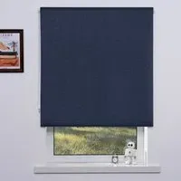 Blackout Textured Blind - Dark Blue