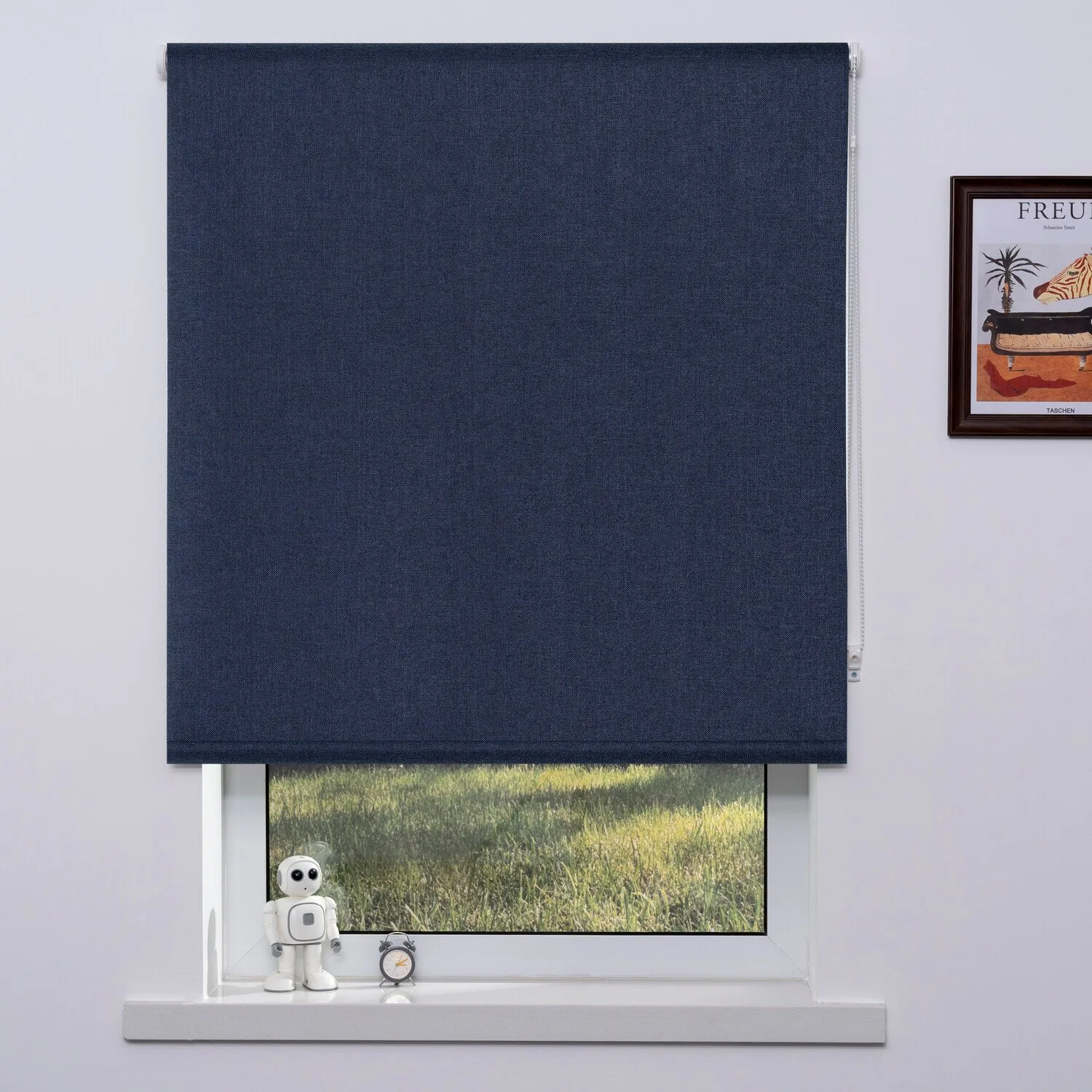 Blackout Textured Blind - Dark Blue