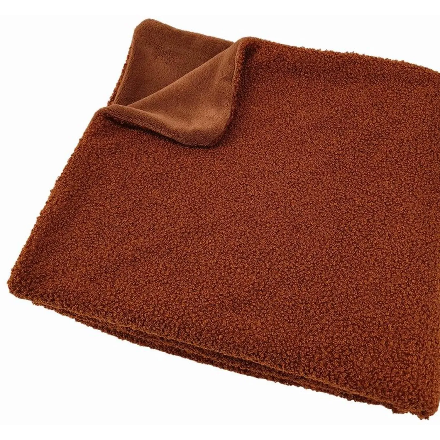 Blake Boucle Throw - Rust