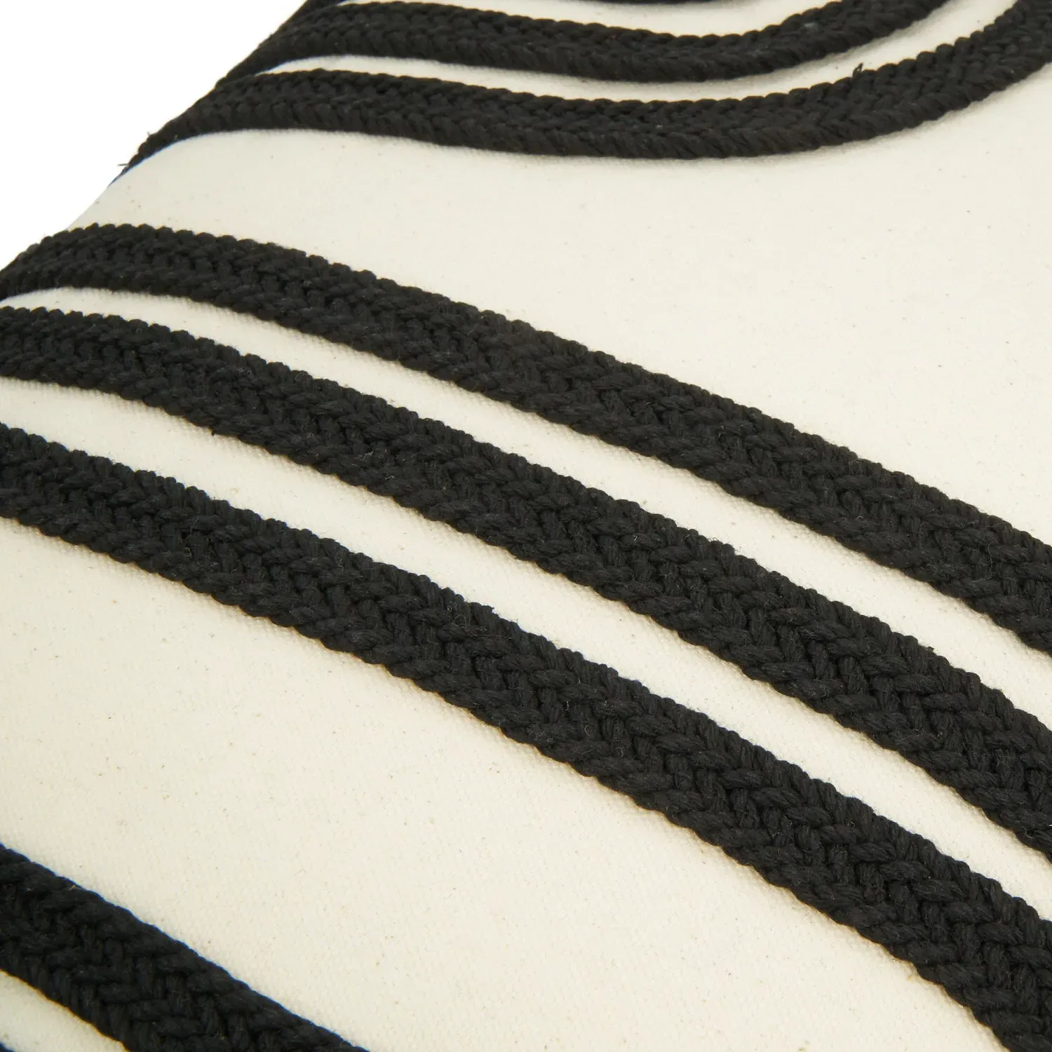 Brookes Arches Cushion with Fringe - Monochrome