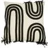Brookes Arches Cushion with Fringe - Monochrome