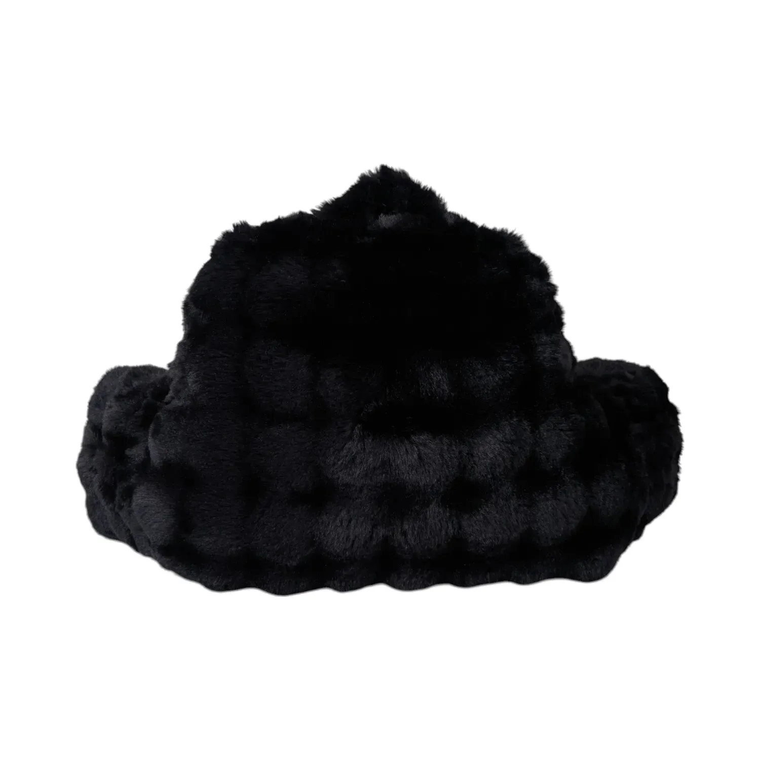 Bubble Faux Fur Cuddle Chair - Black