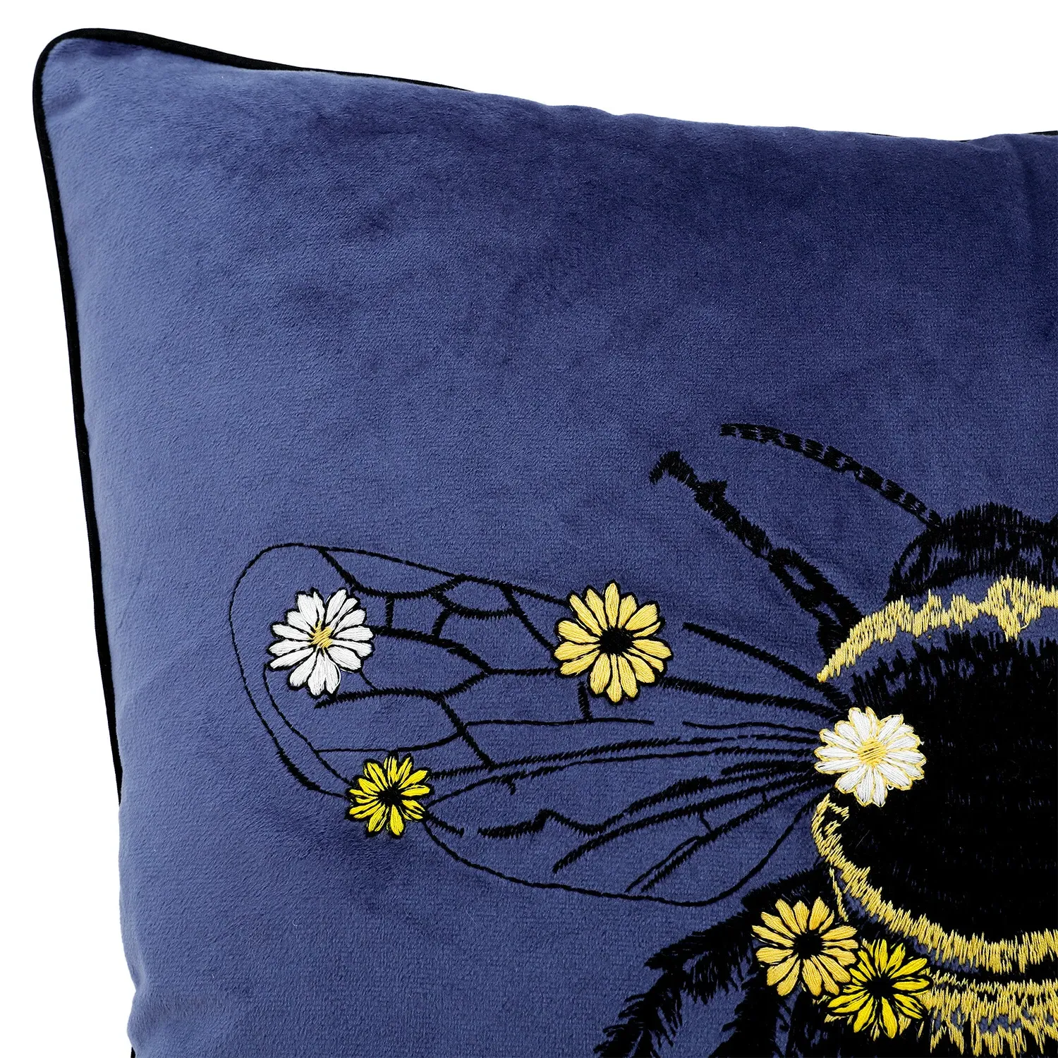Bumblebee Cushion - Navy, Velvet
