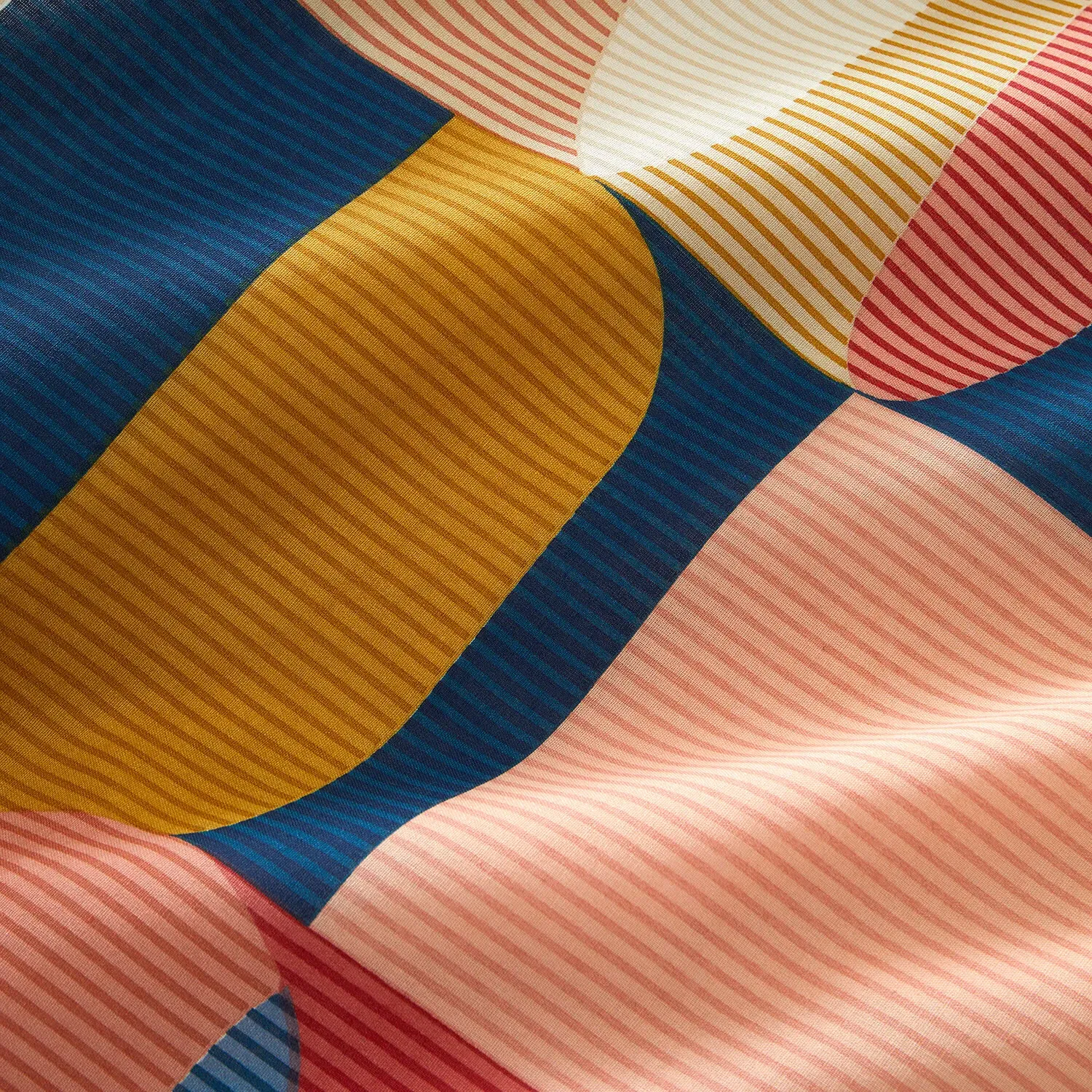 Castillo Geo King Size Duvet Cover Set - Navy, Polycotton