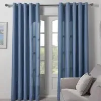 Chatsworth Eyelet Curtains 168 x 137cm - Blue
