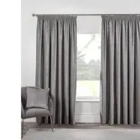 Chenille Taped Curtain 168 x 137cm - Grey