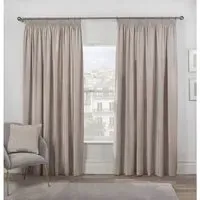 Chenille Taped Curtains - Stone