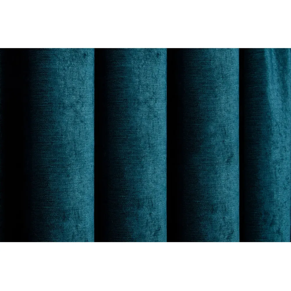 Chenille Taped Curtains - Teal