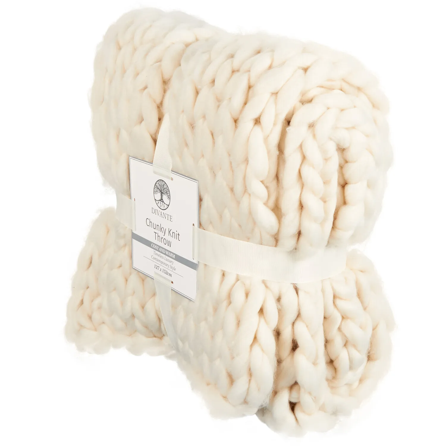 Chunky Knit Throw - Ivory