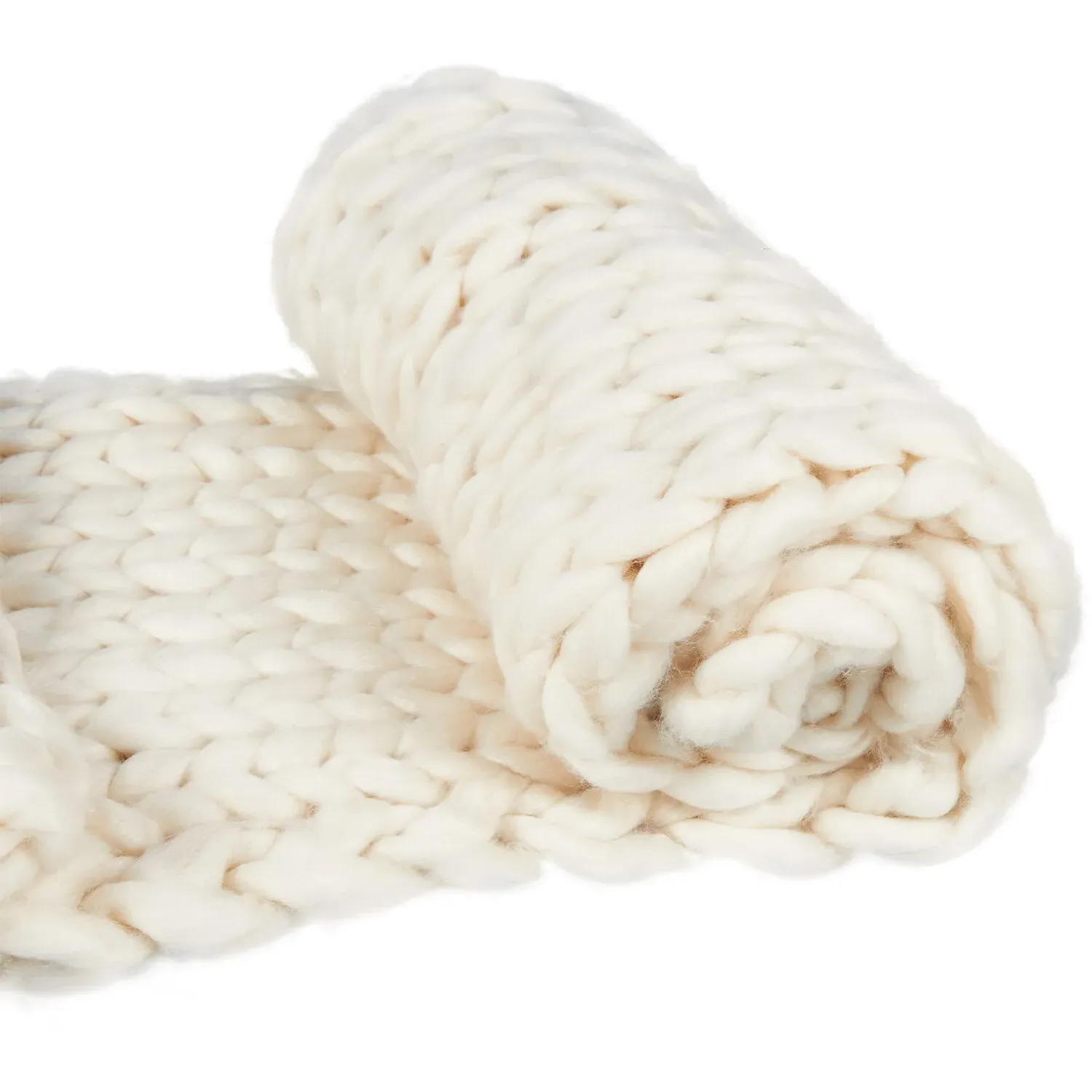 Chunky Knit Throw - Ivory