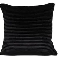 Clara Pleat Cushion 45x45cm - Black, Velvet