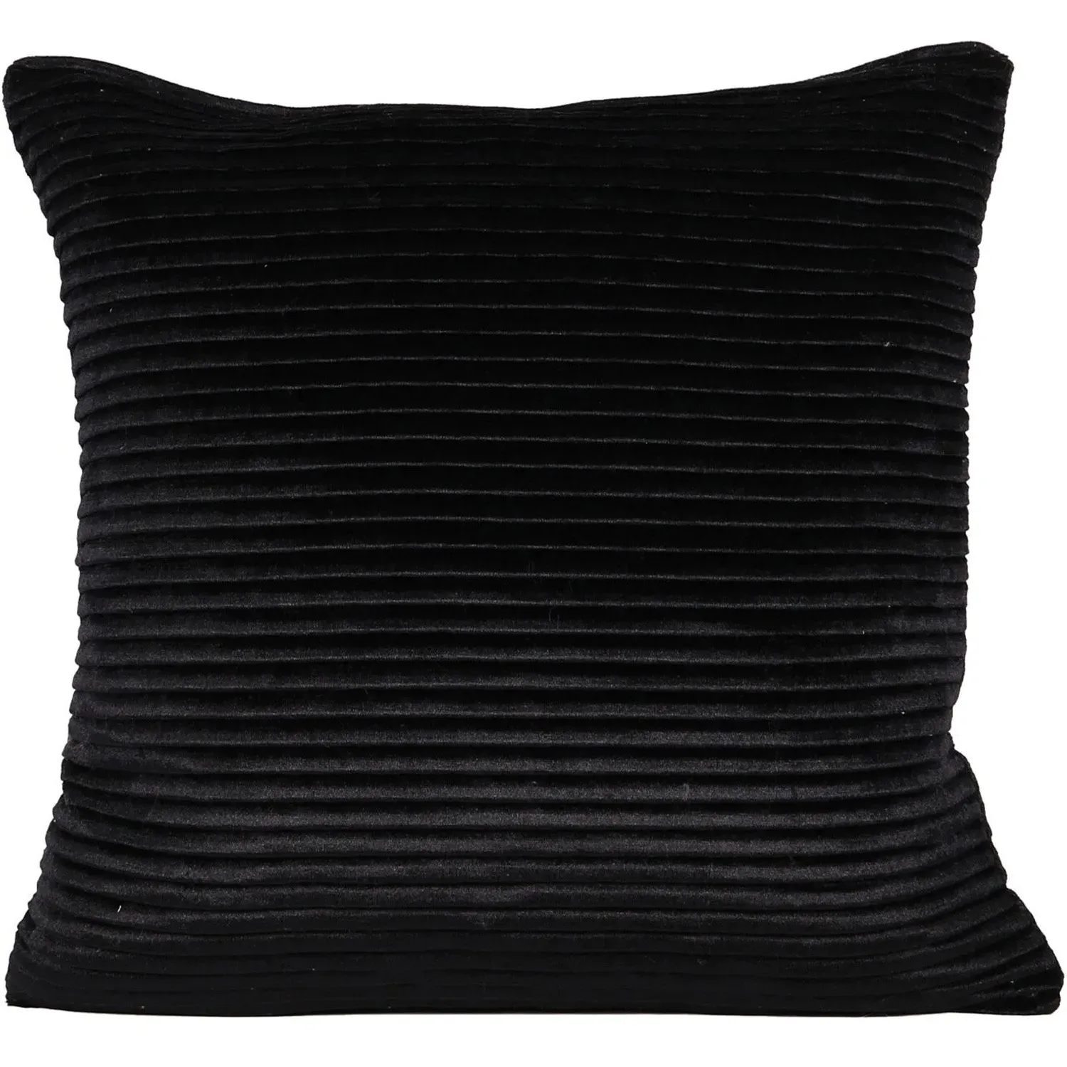 Clara Pleat Cushion 45x45cm - Black, Velvet image