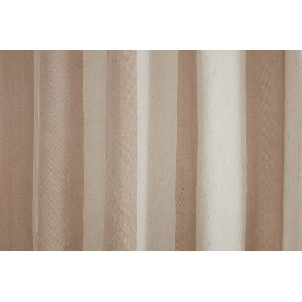 Coastal Stripe Eyelet Curtains 168 x 183cm - Natural