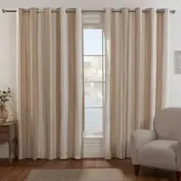 Coastal Stripe Eyelet Curtains 168 x 183cm - Natural