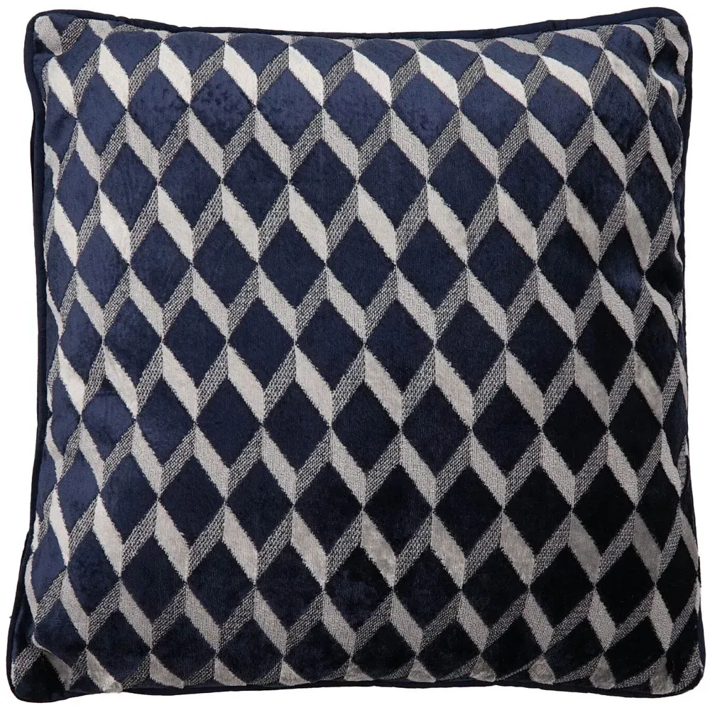 Colorado Geo Cushion - Navy, Velvet