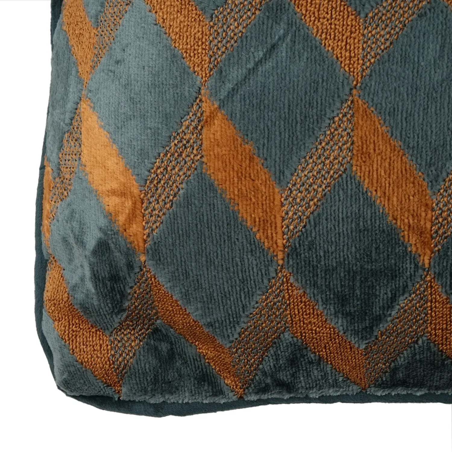 Colorado Geo Cushion - Teal, Velvet