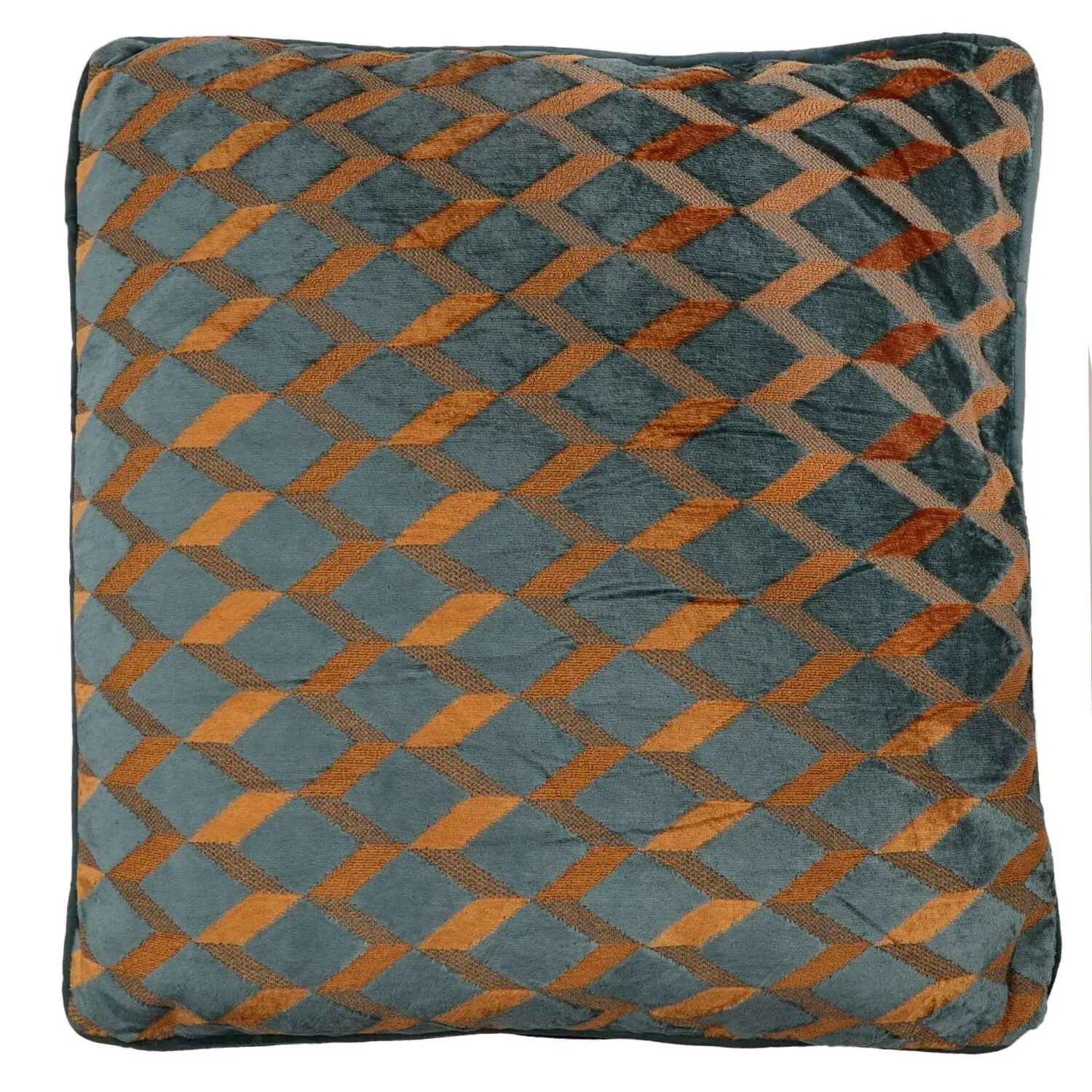 Colorado Geo Cushion - Teal, Velvet image