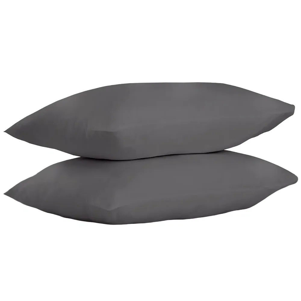 Cotton Housewife Pillowcases 180 Thread Count - Charcoal