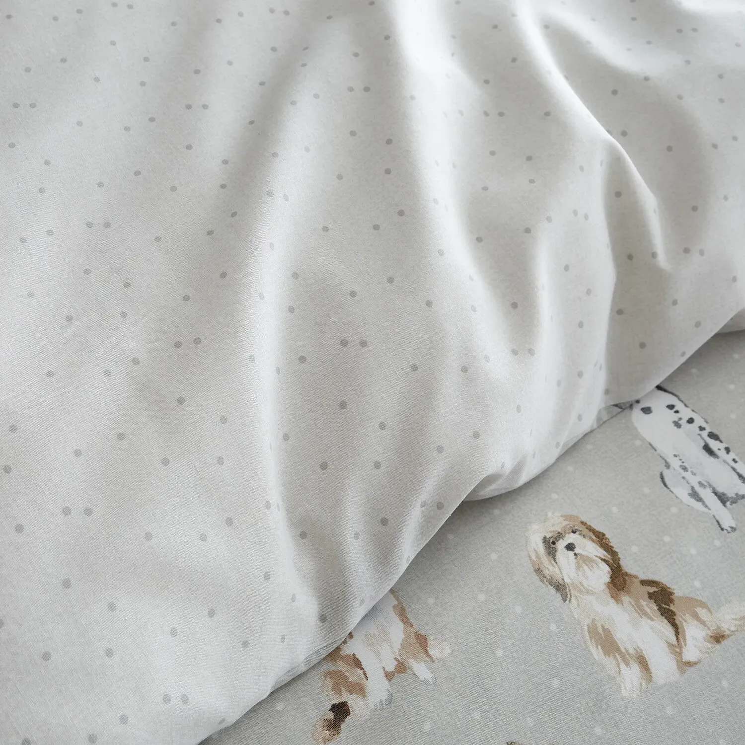 Country Dogs Single Duvet Cover Set - Natural, Polycotton