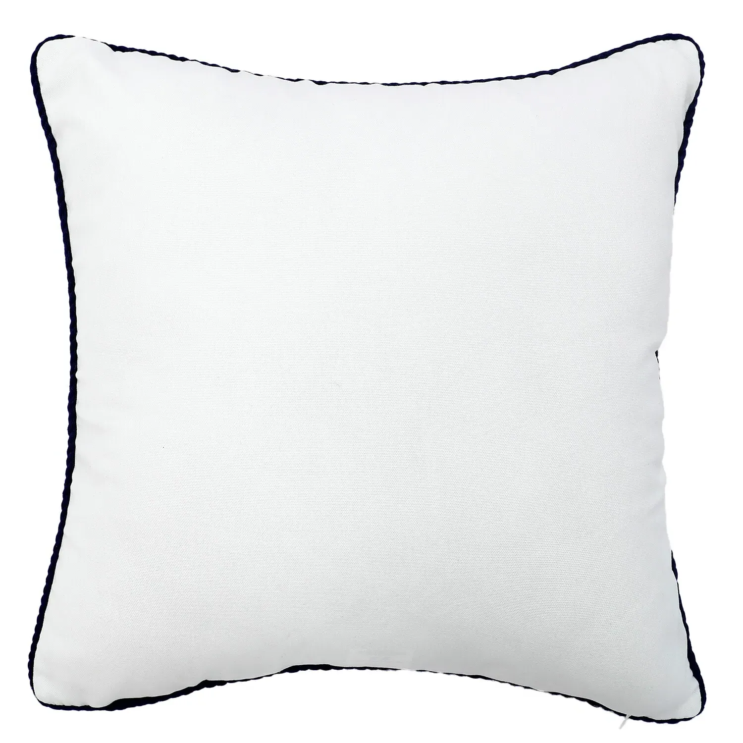 Crab Piped Edge Cushion - Blue