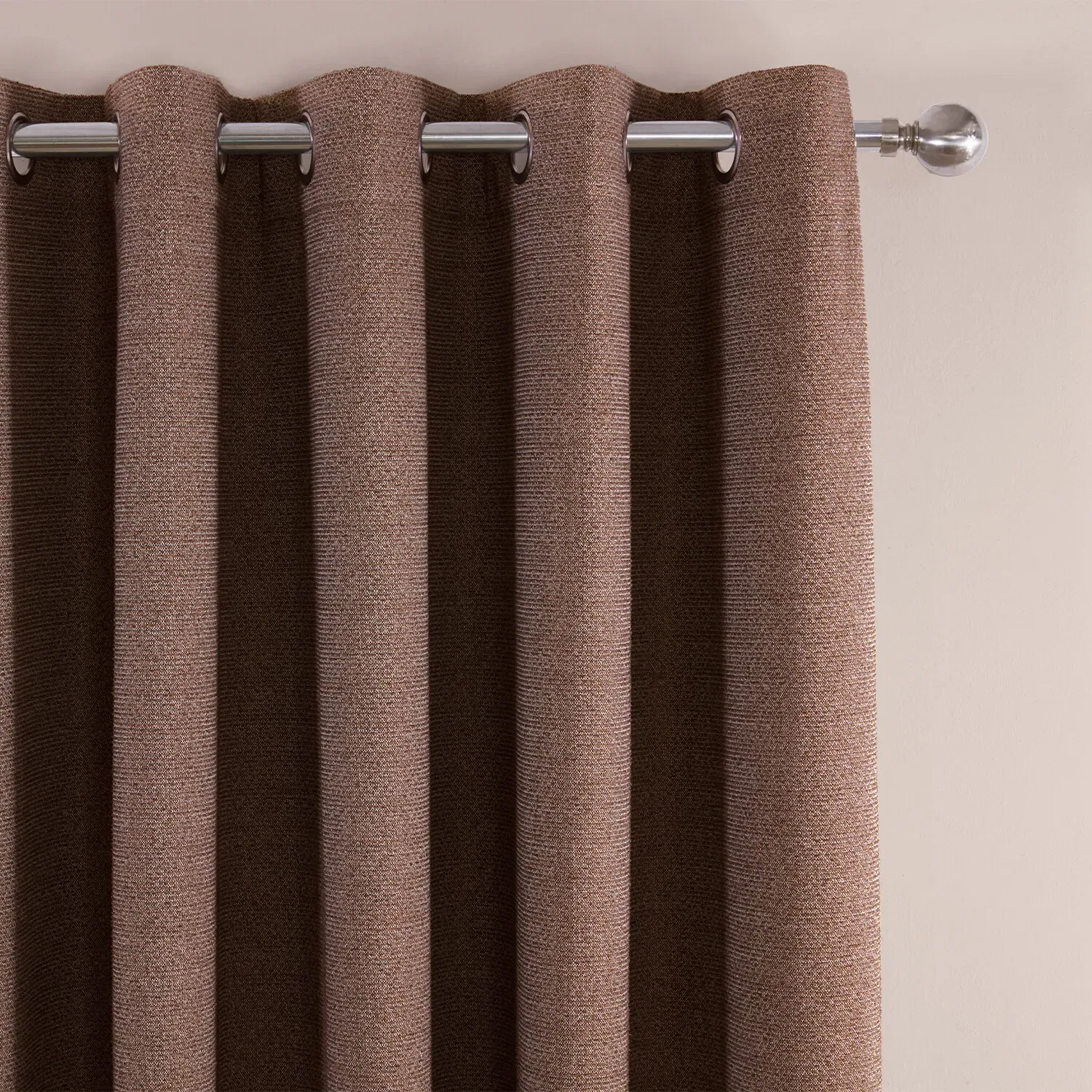 Crofton Eyelet Curtain - Chocolate