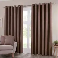 Crofton Eyelet Curtain - Chocolate