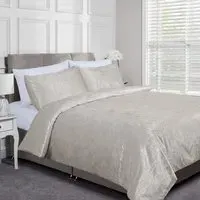 Crushed Velvet Double Duvet Cover Set - Gold