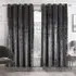 Crushed Velvet Eyelet Curtains - Charcoal