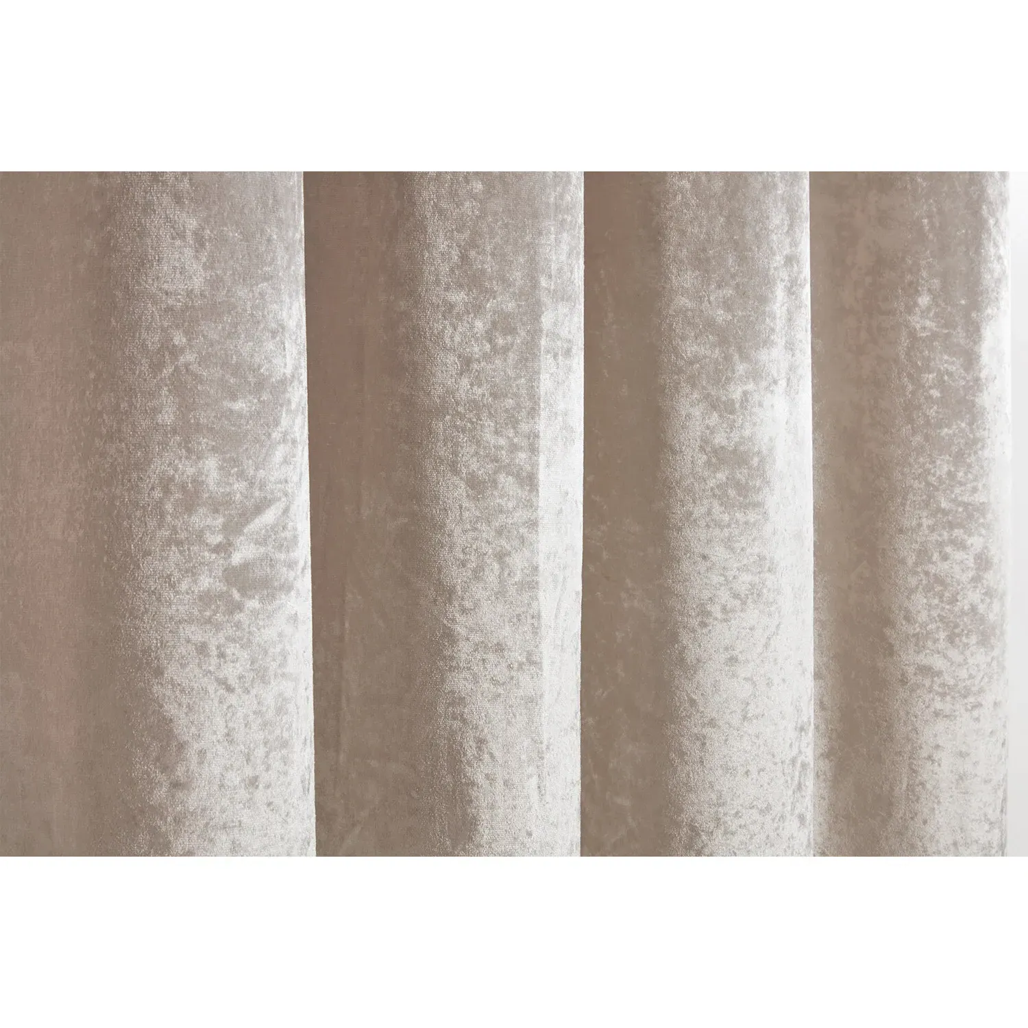 Crushed Velvet Eyelet Curtains - Ivory