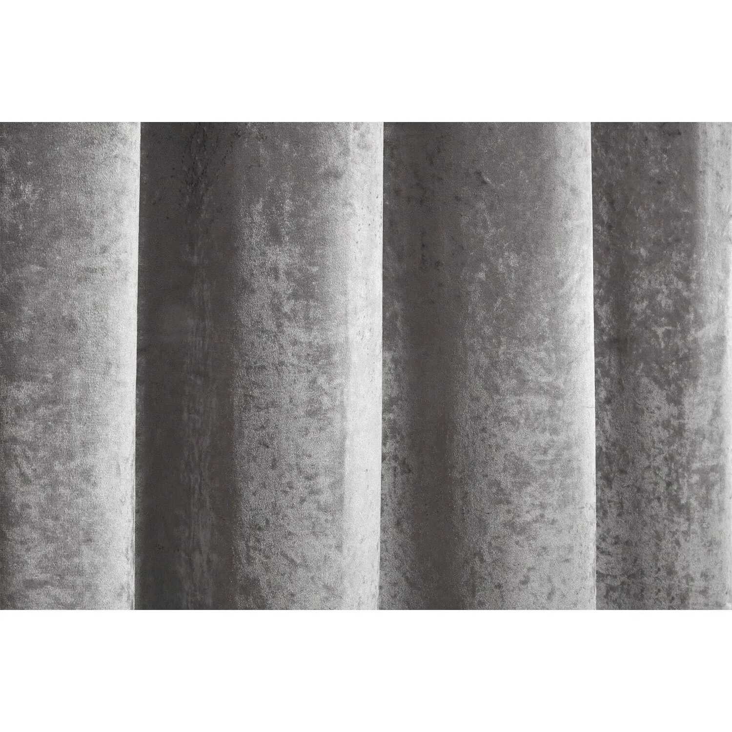 Crushed Velvet Eyelet Curtains - Silver