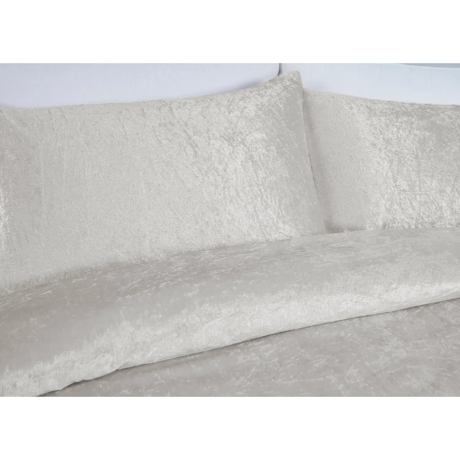 Crushed Velvet Super King Duvet Cover Set - Gold