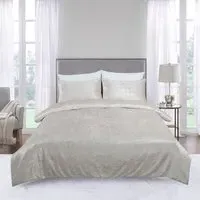 Crushed Velvet Super King Duvet Cover Set - Gold